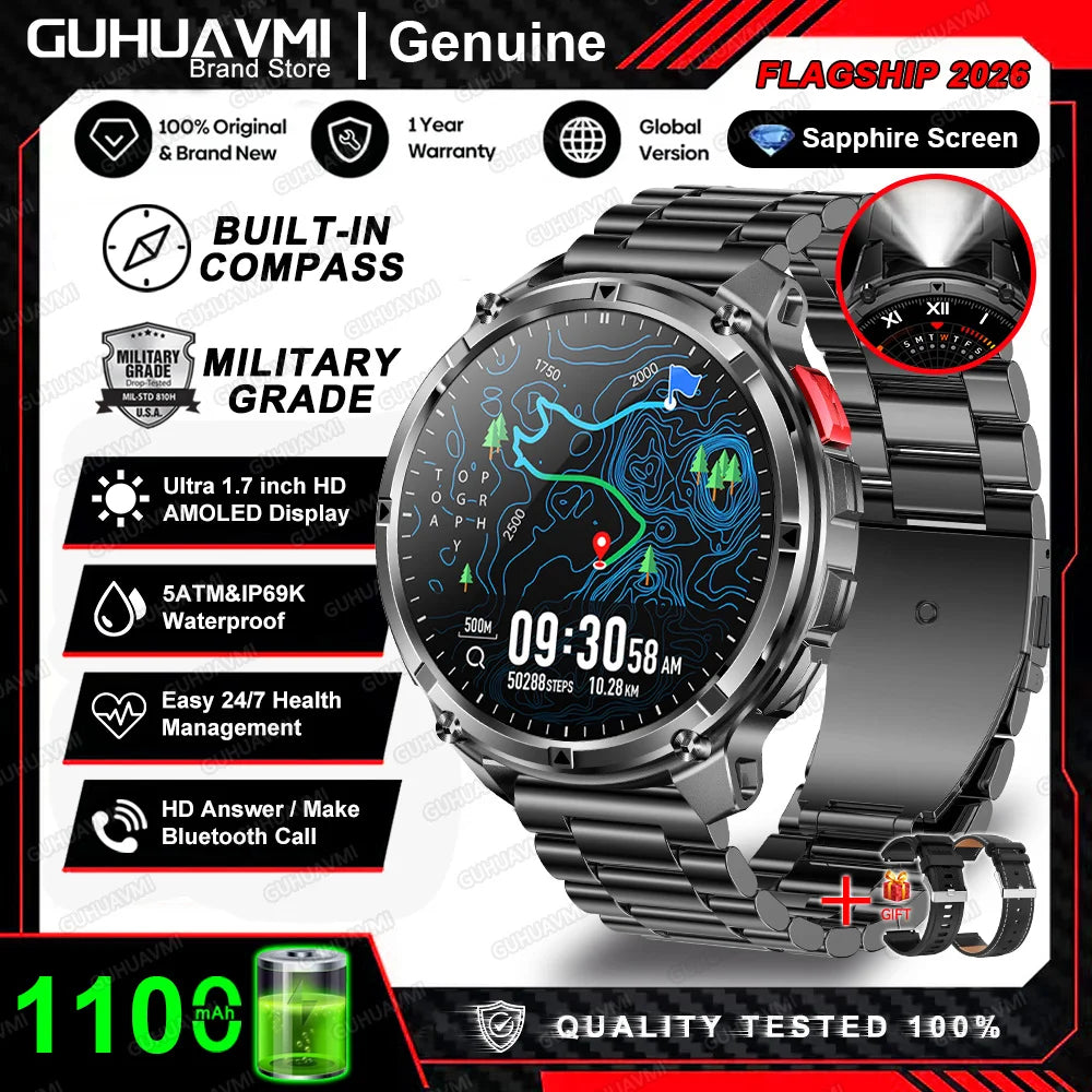 New T-Rex3 Ultra 1100mAh Battery Smart Watch GPS Track Compass IP69K Waterproof Sports tracker Outdoors Military Smartwatches