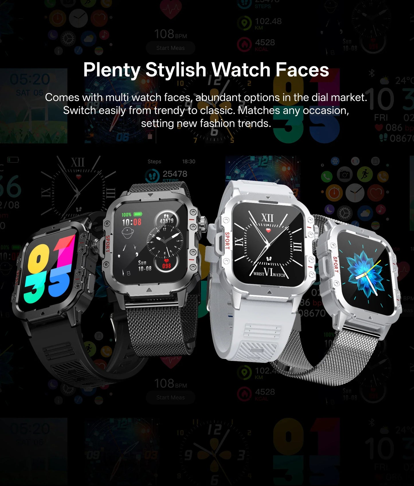 Men’s Military-Style Smart Watch