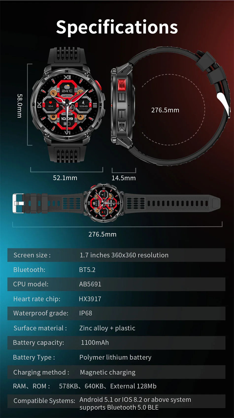T-Rex3 Ultra Military Smart watches