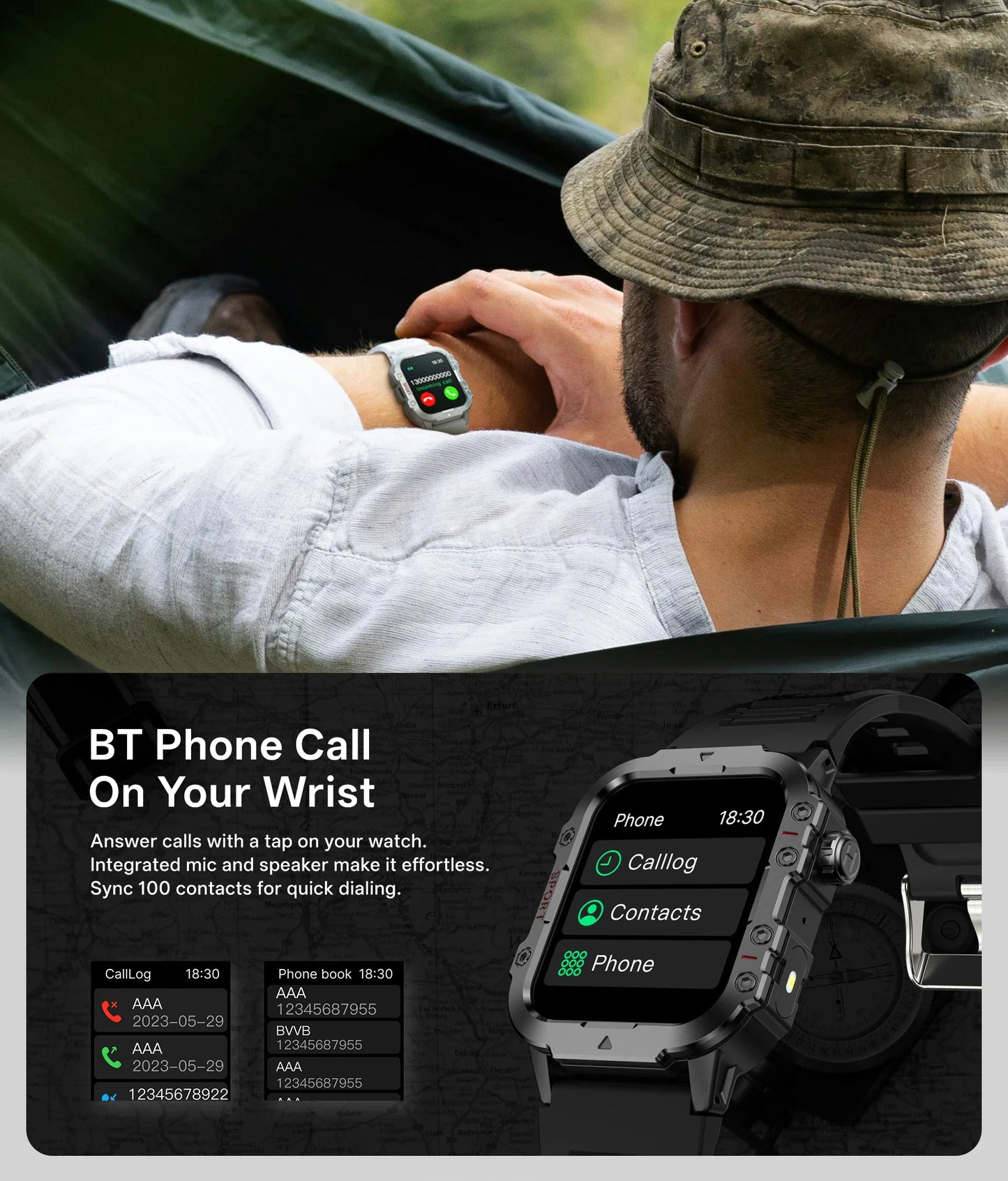 Men’s Military-Style Smart Watch