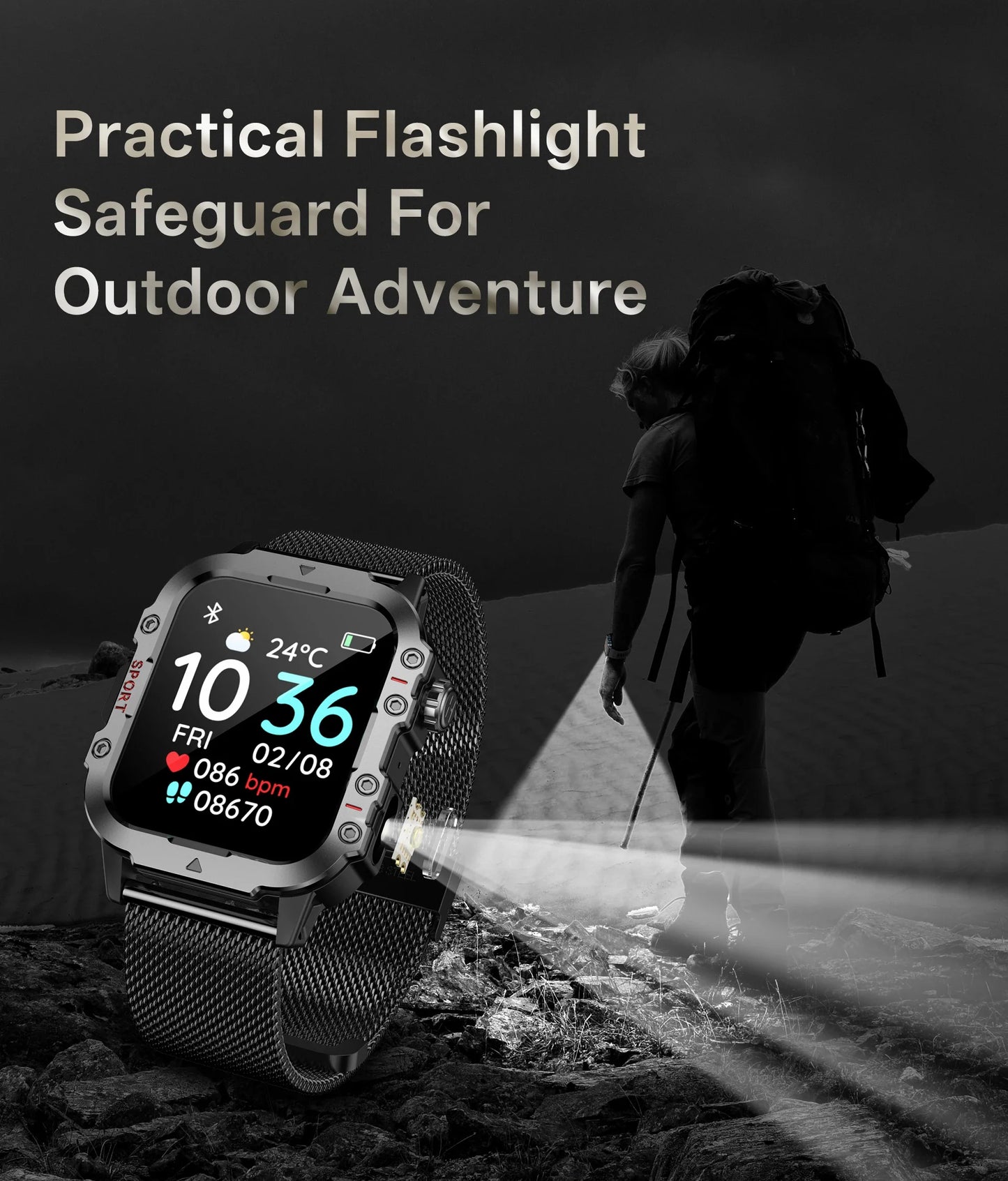Men’s Military-Style Smart Watch