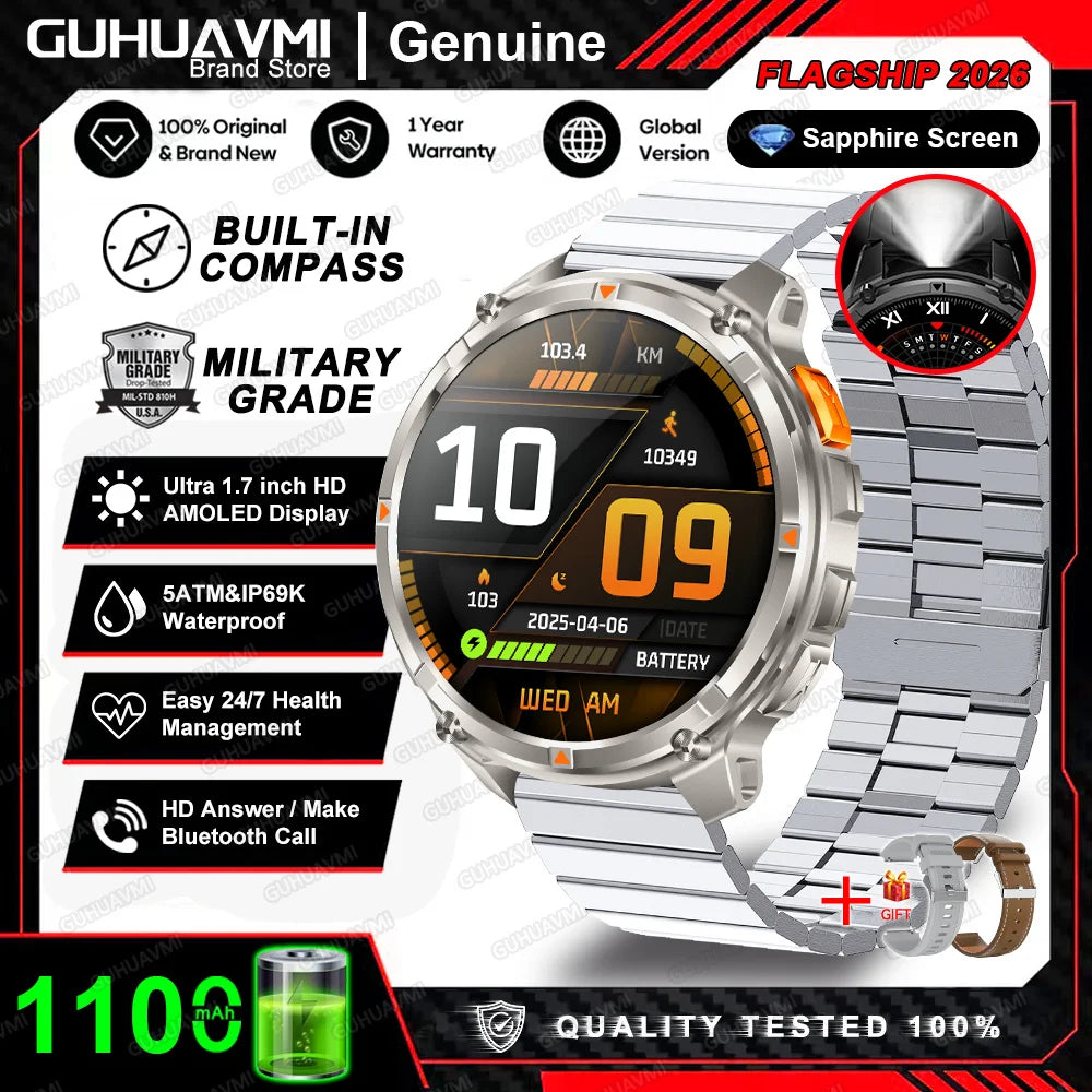 New T-Rex3 Ultra 1100mAh Battery Smart Watch GPS Track Compass IP69K Waterproof Sports tracker Outdoors Military Smartwatches
