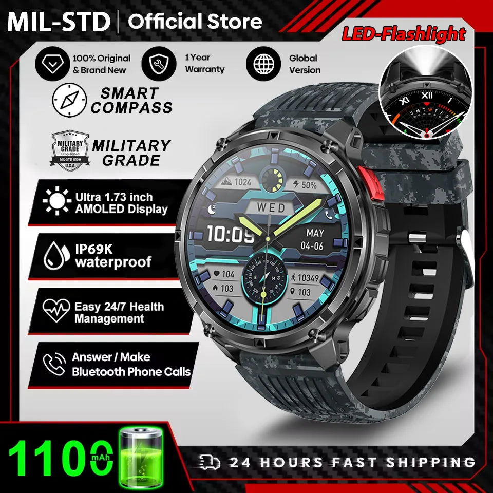 New T-Rex3 Ultra 1100mAh Battery Smart Watch GPS Track Compass IP69K Waterproof Sports tracker Outdoors Military Smartwatches