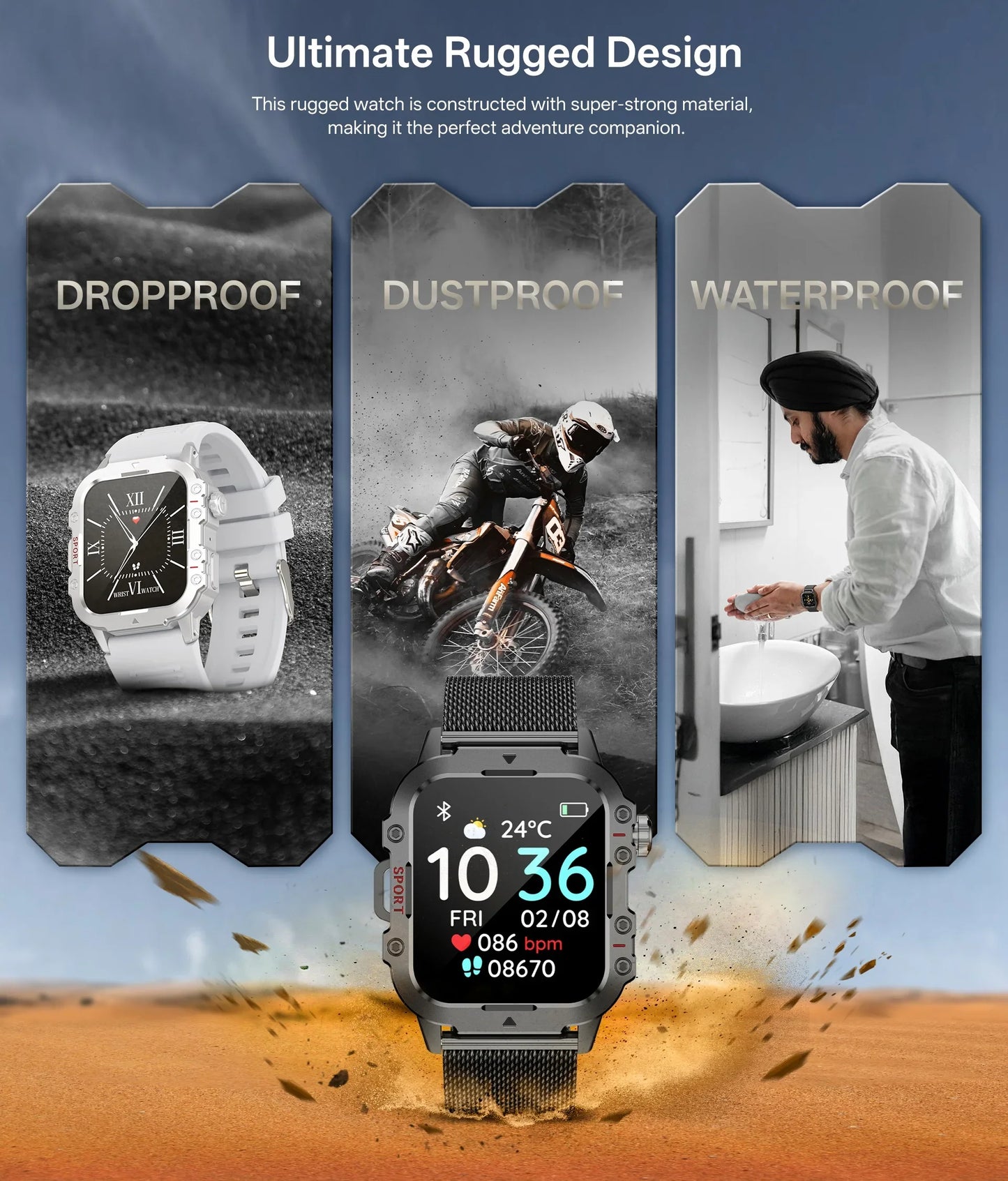 Men’s Military-Style Smart Watch