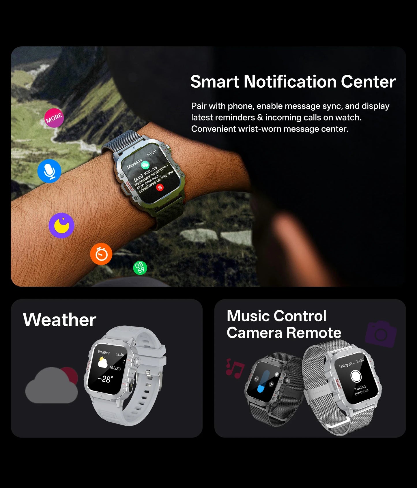 Men’s Military-Style Smart Watch