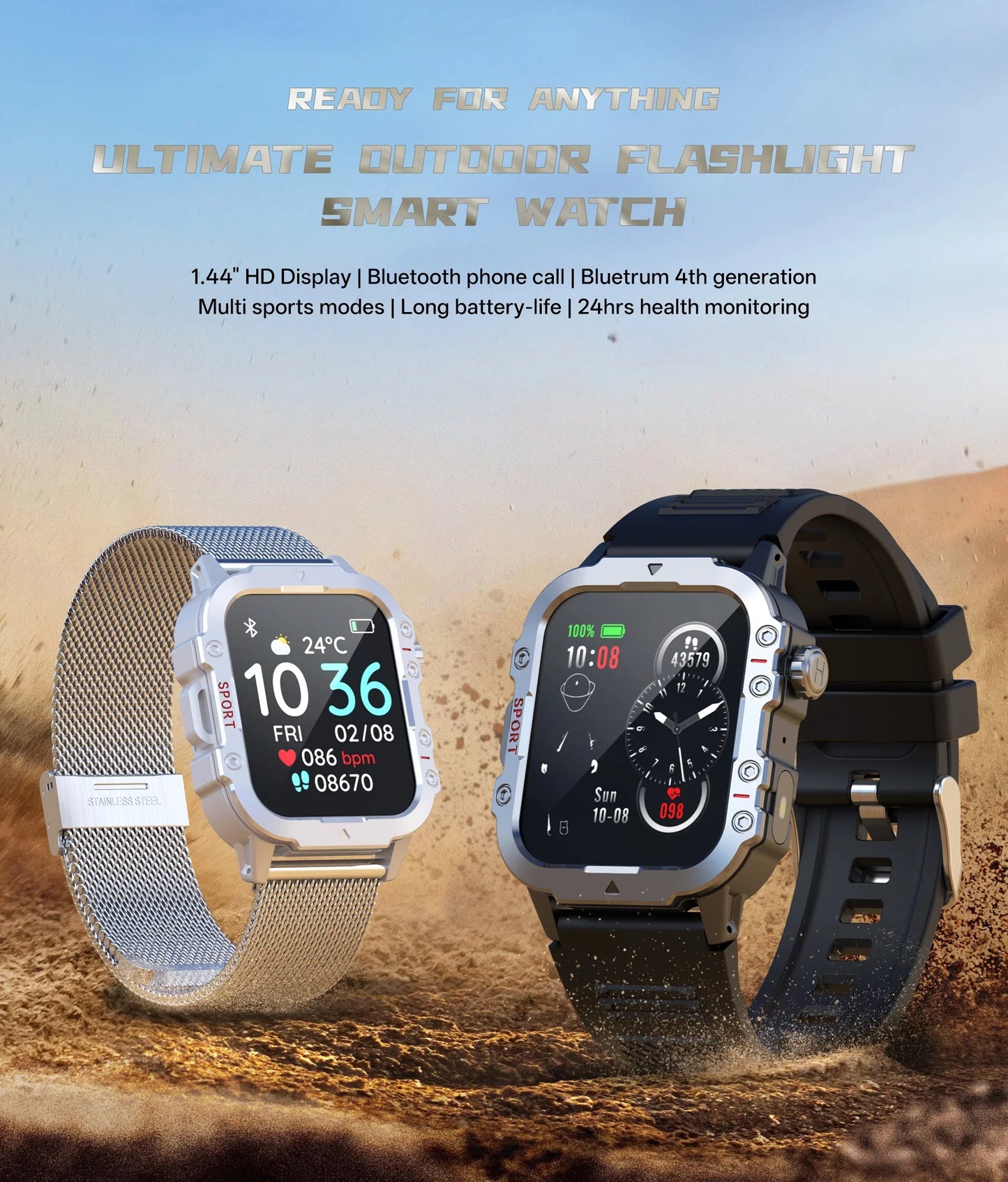 Men’s Military-Style Smart Watch