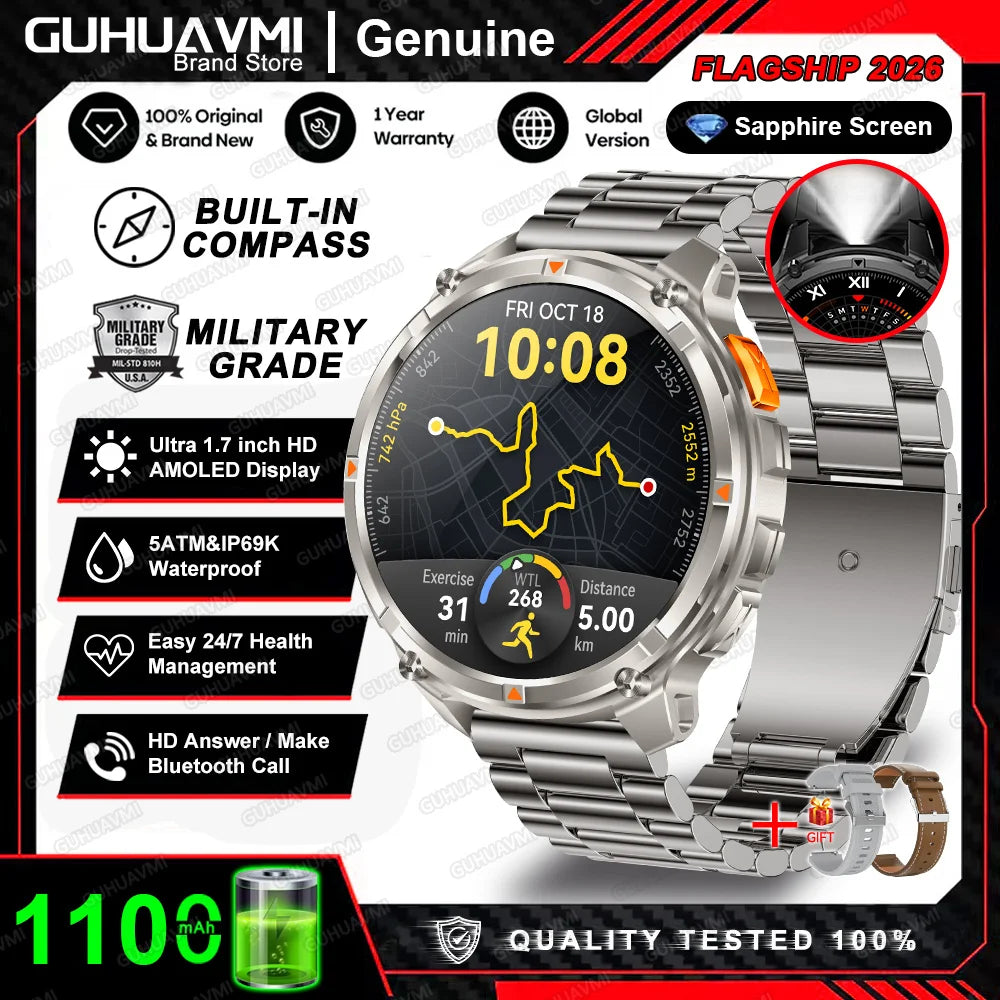 New T-Rex3 Ultra 1100mAh Battery Smart Watch GPS Track Compass IP69K Waterproof Sports tracker Outdoors Military Smartwatches
